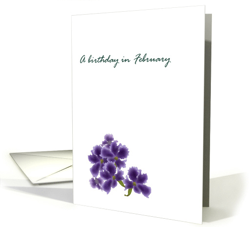 Birthday in February Violet Birth Month Flower Pretty Violets card