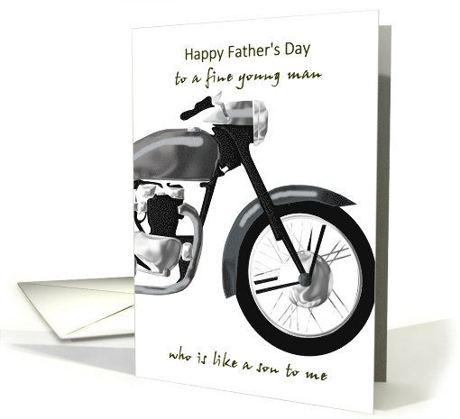 Father's Day Like a Son To Me Sketch of Front Half of Motorcycle card