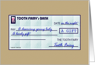 Congratulations lost a tooth, check for little girl from tooth fairy card