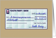 Congratulations lost a tooth, check for little boy from tooth fairy card