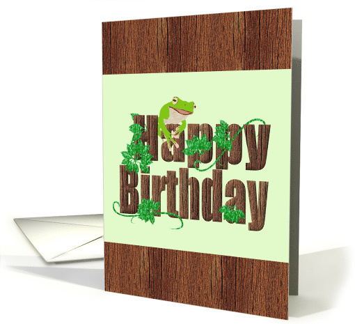 Little Frog Sitting On Birthday Greeting card (1287890)