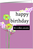 Cousin Birthday Abstract Florals card