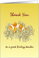 Thank You Biology Teacher Clownfish In Sea Anemone card
