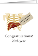 Custom Anniversary Year Liver Transplant Anatomy Sketch card