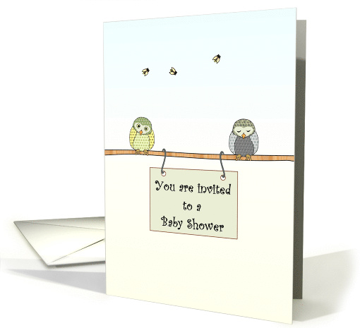 Owl Baby Shower Invitation Baby Owls and Bees card (1298068)