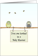 Owl Baby Shower Invitation Baby Owls and Bees card