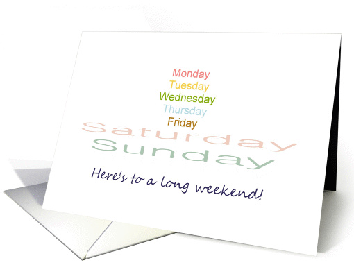 Long weekend, days of the week card (1298310)