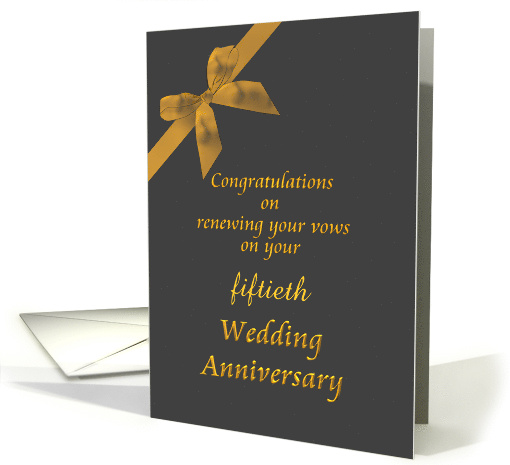 Custom Congratulations Renewing Vows on Wedding Anniversary card