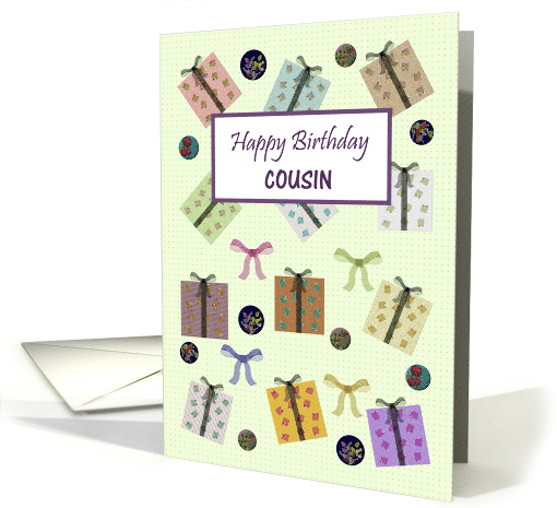 Birthday for Cousin Presents Bows and Floral Buttons card (1301012)