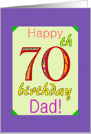 Dad’s 70th Birthday Colorful Letters card