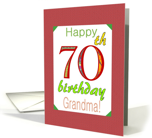 Grandma's 70th Birthday Colorful Letters card (1303568)