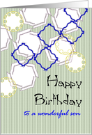Birthday for Son Geometric Shapes card
