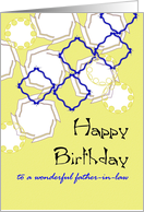 Birthday for Father-in-Law Geometric Pattern card