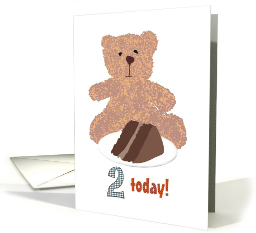 2nd Birthday Teddy and Chocolate Cake card (1305140)