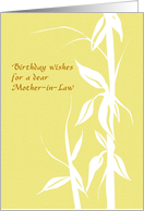 Birthday for Mother-in-Law White Foliage on Yellow card