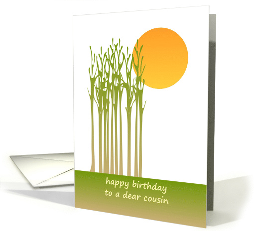 Cousin Birthday Illustration of Trees and Sun card (1310152)