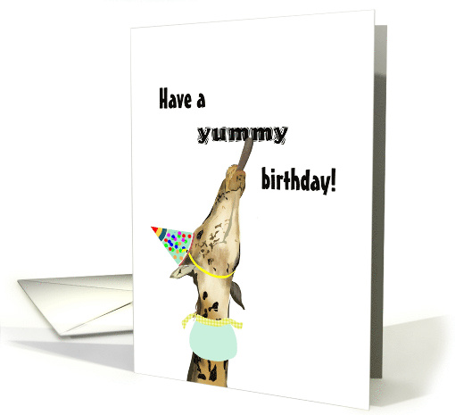 Giraffe Licking Birthday Greeting Birthday For Kids card (1312796)