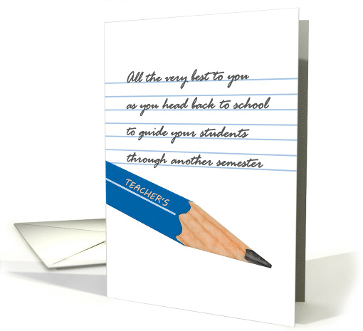Back To School For Teacher Pencil And Note card (1313812)
