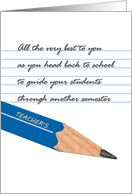 Back To School For Teacher Pencil And Note card