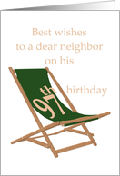 Neighbor’s 97th birthday, comfortable deckchair card