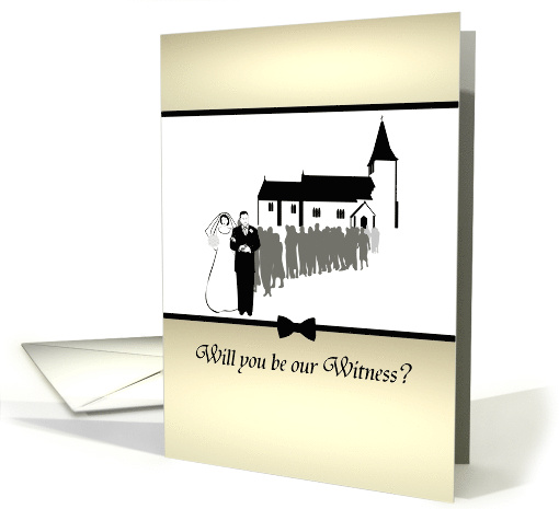 Be Our Witness Couple and Wedding Guests Outside Church card (1313922)