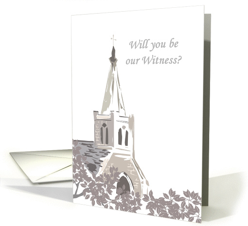 Be our witness at our wedding invitation, church steeple card