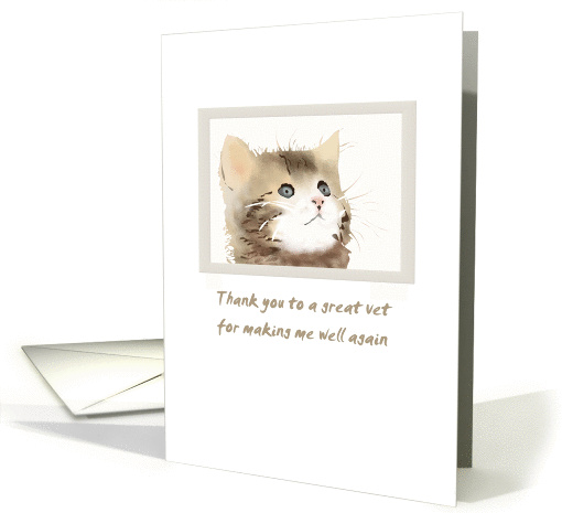 Thank you vet, sketch of kitten card (1314722)