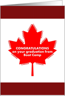 Graduation from Canadian Boot Camp Red Maple Leaf Congratulations card