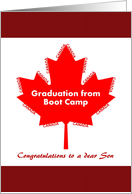 Graduation from Canadian Boot Camp for Son Red Maple Leaf card