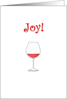 Joy A Glass Of Red Wine Christmas card