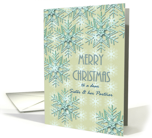 Christmas For Sister And Partner Pretty Snowflakes card (1317952)