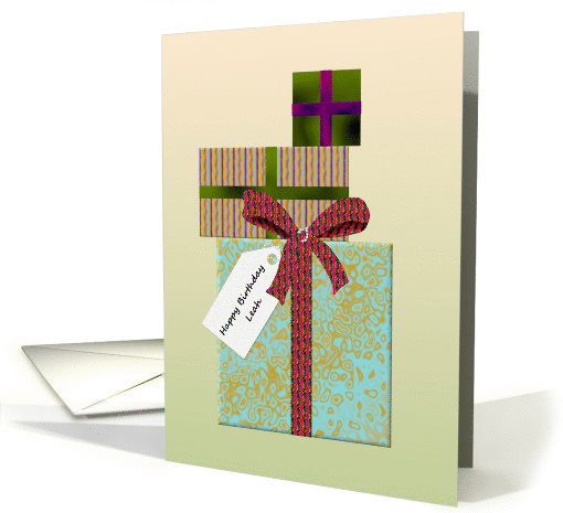 Happy birthday to Leah, a stack of lovely presents card (1318114)