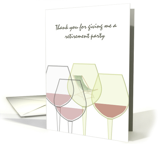 Thank You For Hosting Retirement Party Glasses Of Wine card (1318542)