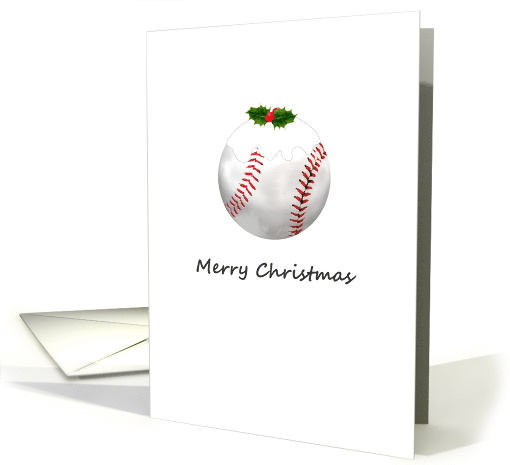 Baseball Christmas Baseball With Icing On Top and Holly Berries card