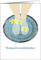 Thank You For Pedicure Pedi Spa Floating Frangipani Flowers card