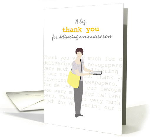 Thank you lady newspaper carrier card (1321798)