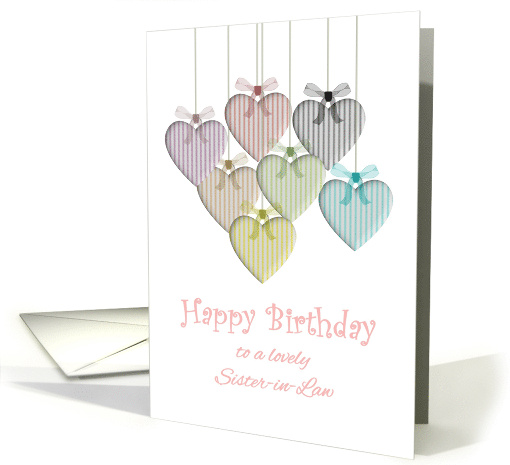 Birthday for Sister-in-Law Hearts in Soft Colors card (1323000)