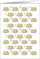 Christmas Cups of Tea Santa Claus and Holiday Tree card