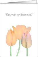 Be My Bridesmaid Tulips in Soft Peach and Lavender Colors card