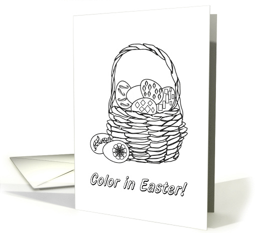 Easter Eggs in Basket Coloring Book card (1326304)