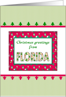 Christmas Greetings From Florida In Christmas Colors card