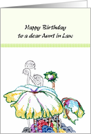 Birthday for Aunt In Law Hand Drawn Abstract Florals card