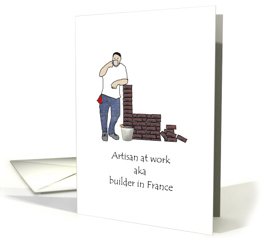 Builder In France Artisan At Work Blank card (1328288)