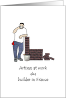 Builder In France Artisan At Work Blank card