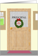Christmas For School Principal Christmas Wreath On Principal’s Door card