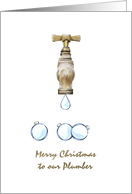 Christmas For Plumber Baubles Dripping From Faucet card