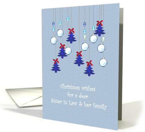 Christmas for Sister in Law and Family Pretty Glass Ornaments card
