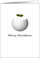 Christmas Golf Ball With Icing On Top And Holly Berries card