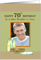 70th Birthday for Brother in Law Beer and Burgers Photocard card