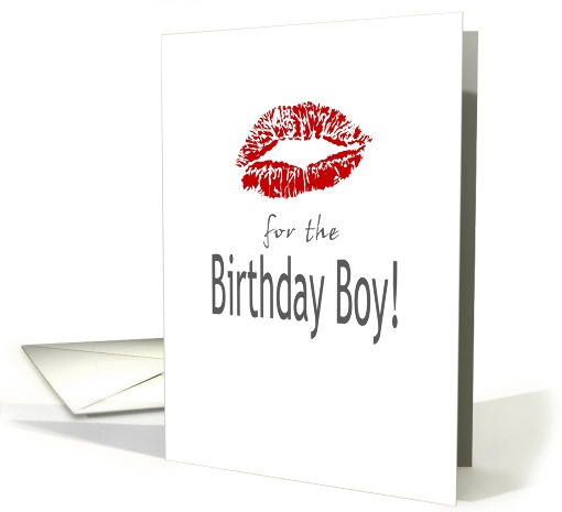 Kiss for the birthday boy, lips imprint card (1330332)